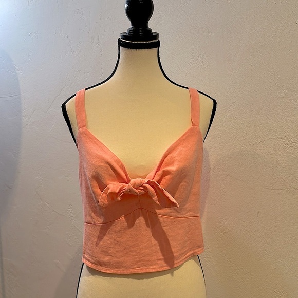 Universal Thread Tops - Universal Thread Target Coral Tank Multi Strap Wear Tie Front Size Large